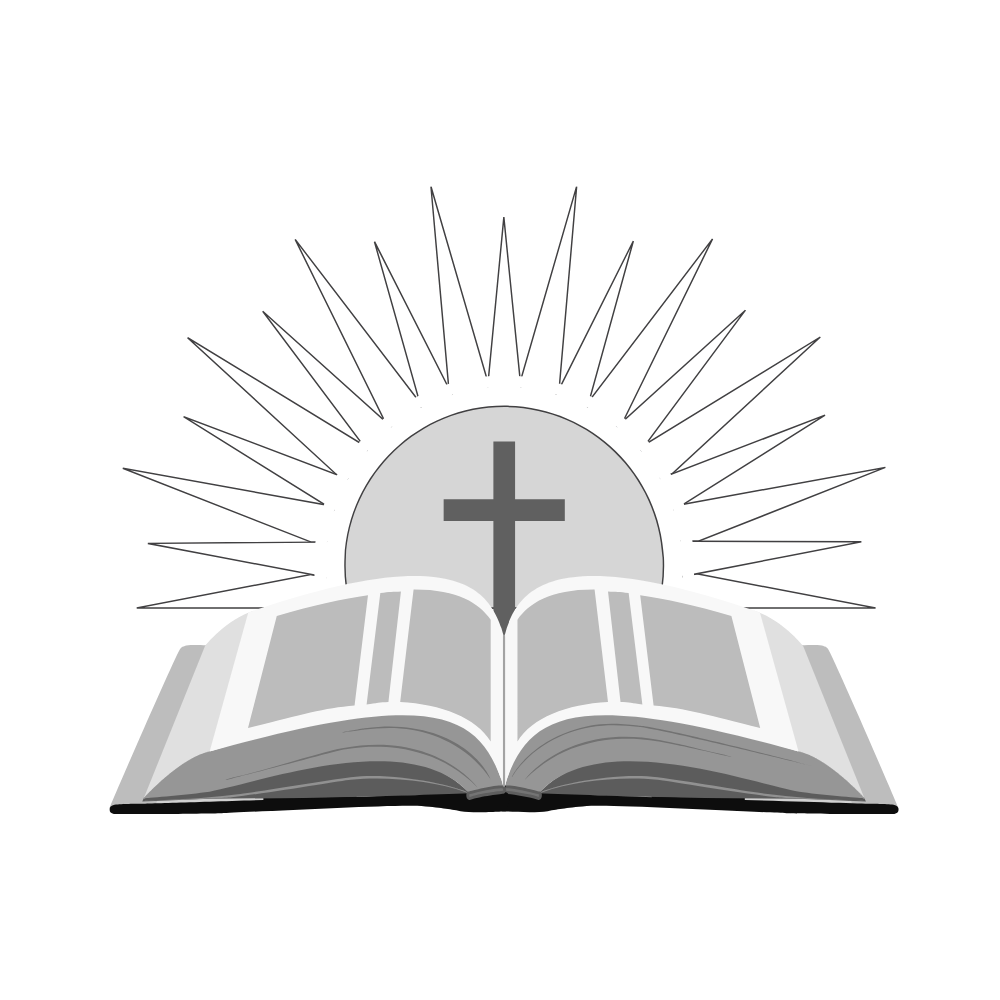 Grey and White Bible and Cross