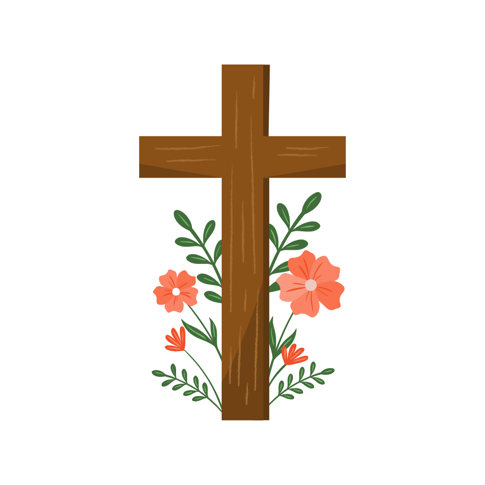 Cross with Flowers