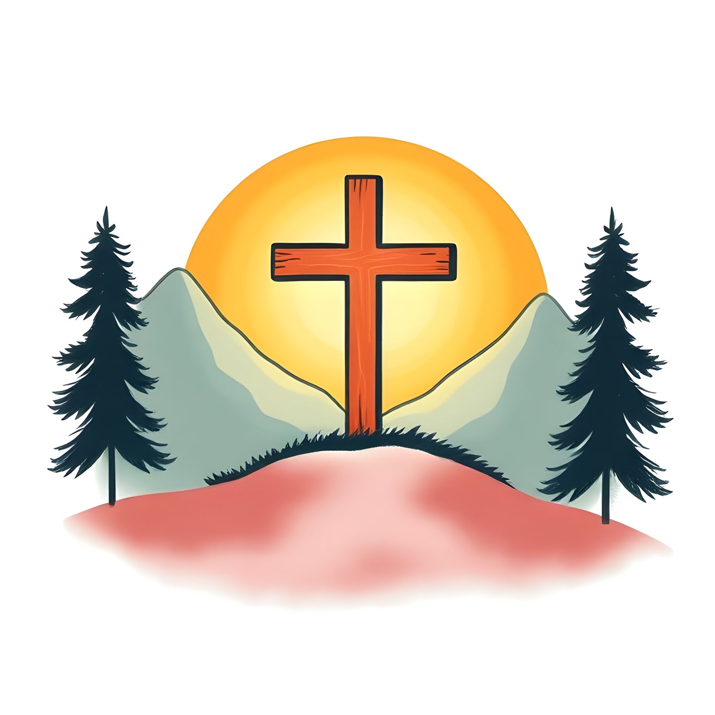 Cross and Mountains